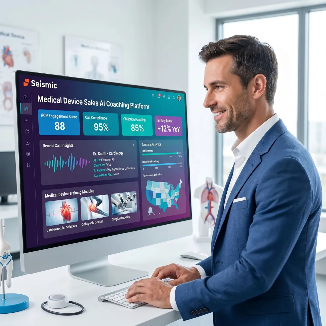 Medical device sales coaching platform dashboard