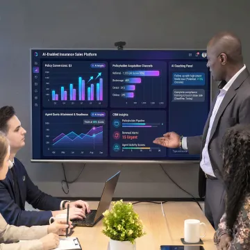 Insurance sales enablement dashboard with coaching and analytics