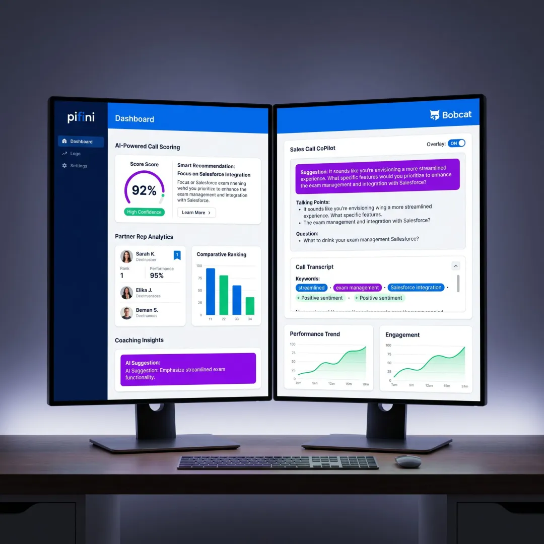 Dashboard showing AI sales call scoring for channel partners