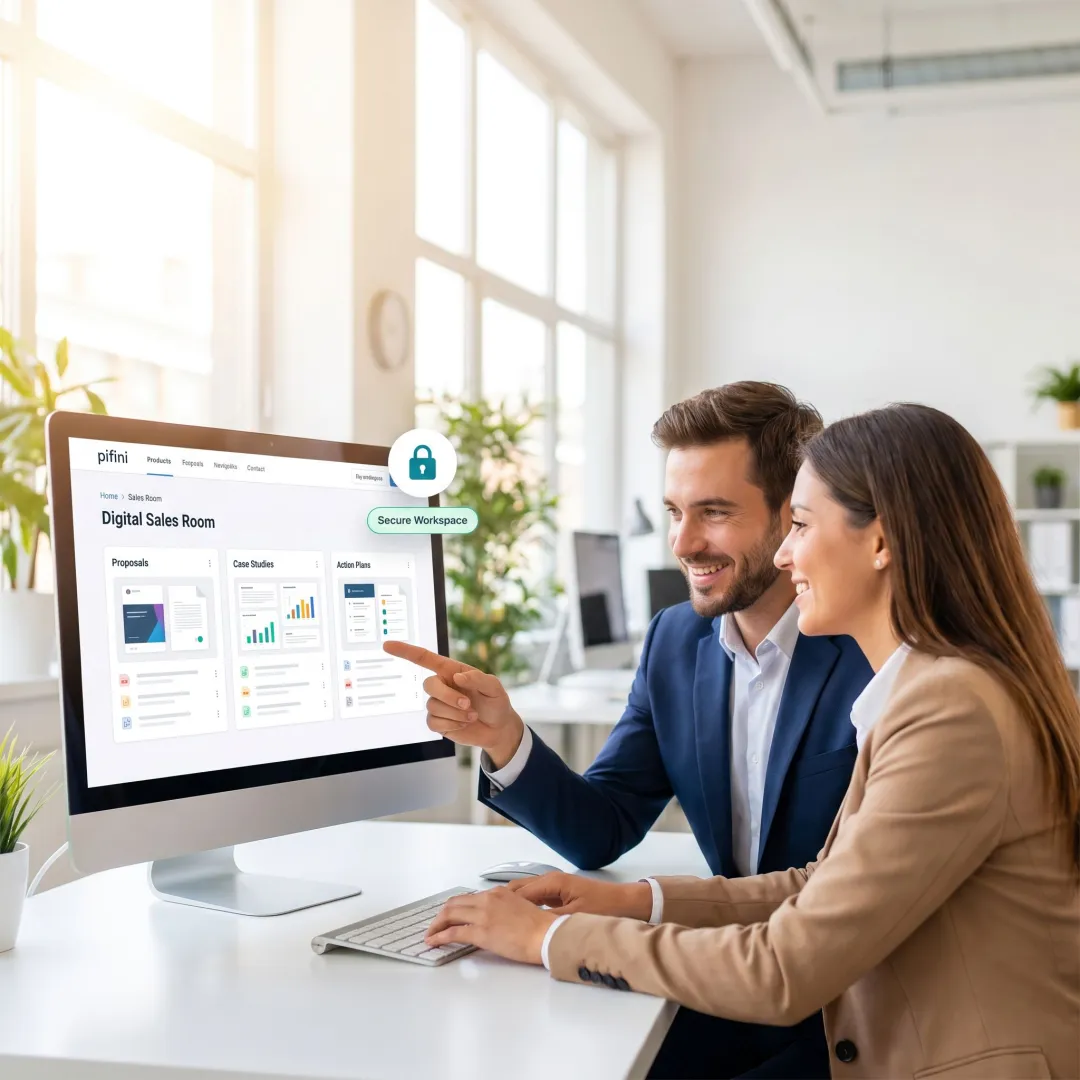 Channel partner using a digital sales room with buyer content