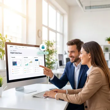 Channel partner using a digital sales room with buyer content