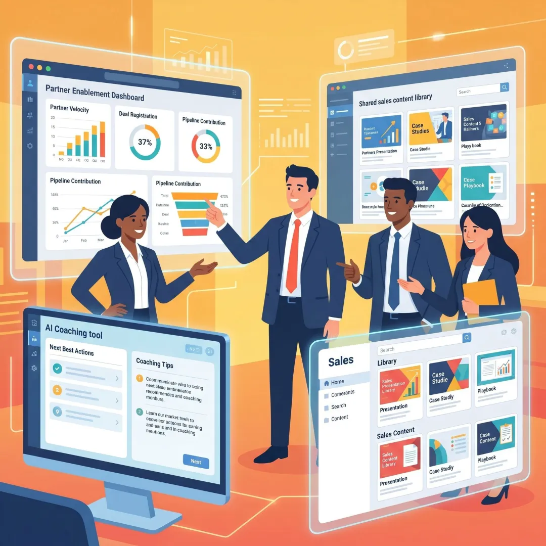 Channel partners using an AI enablement platform