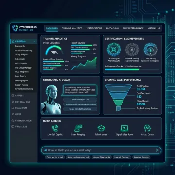 Partner enablement software dashboard for security companies