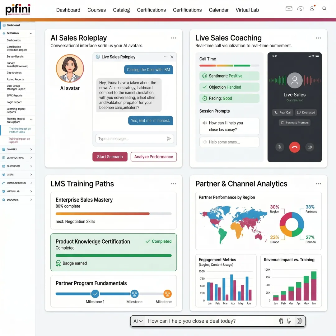Unified AI coaching and LMS platform interface
