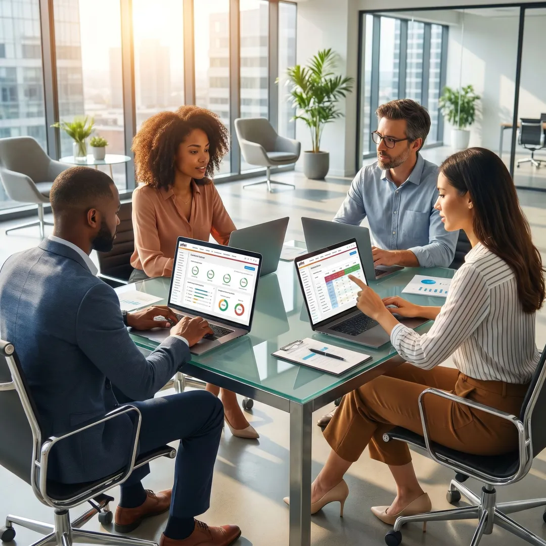 Partner team using a sales certification platform dashboard