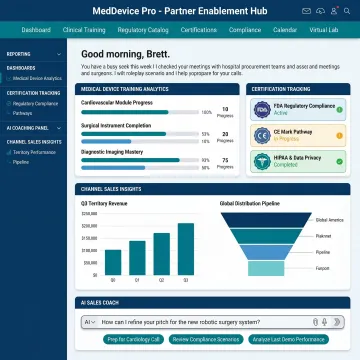 Medical device partner enablement software dashboard