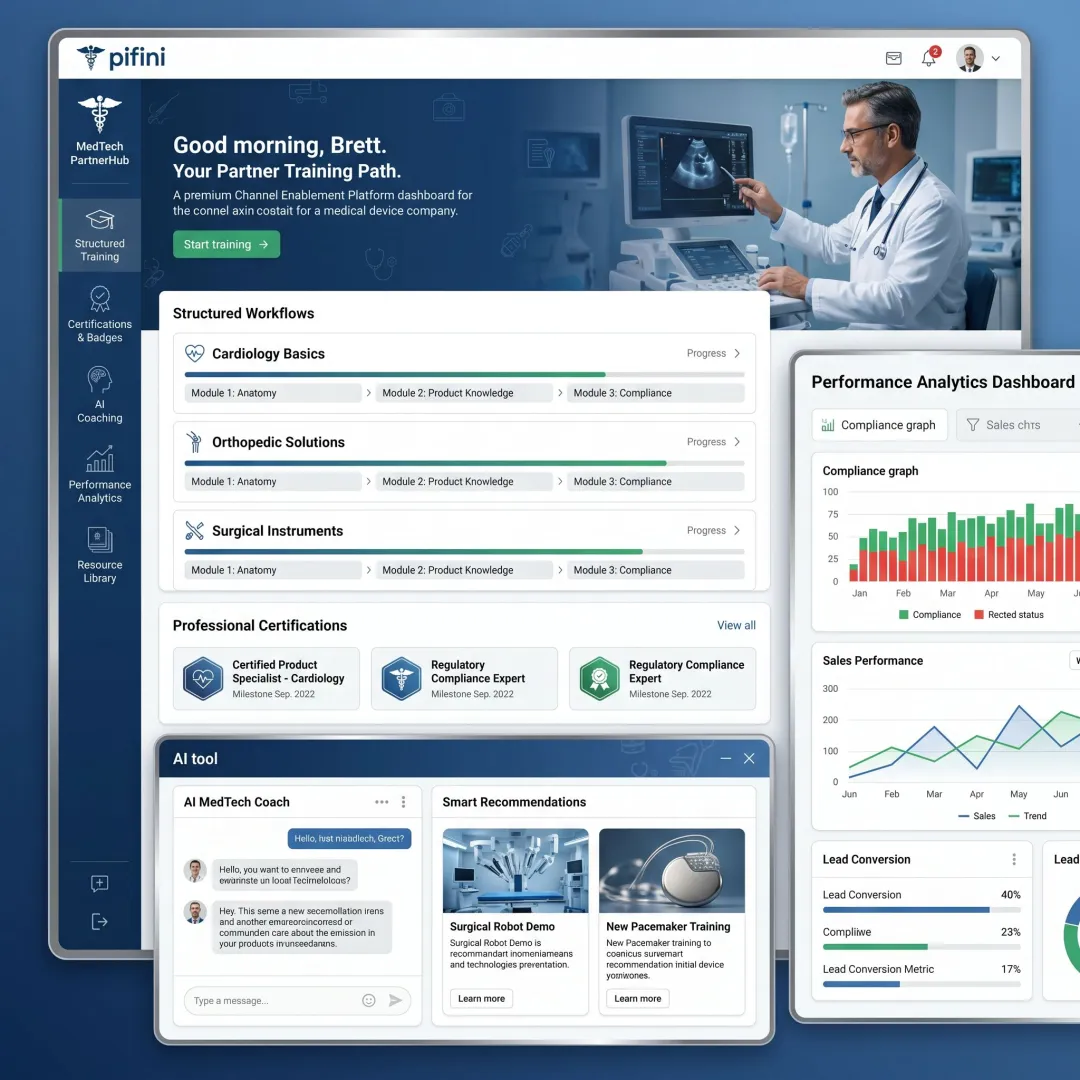 Medical device partner training and coaching platform