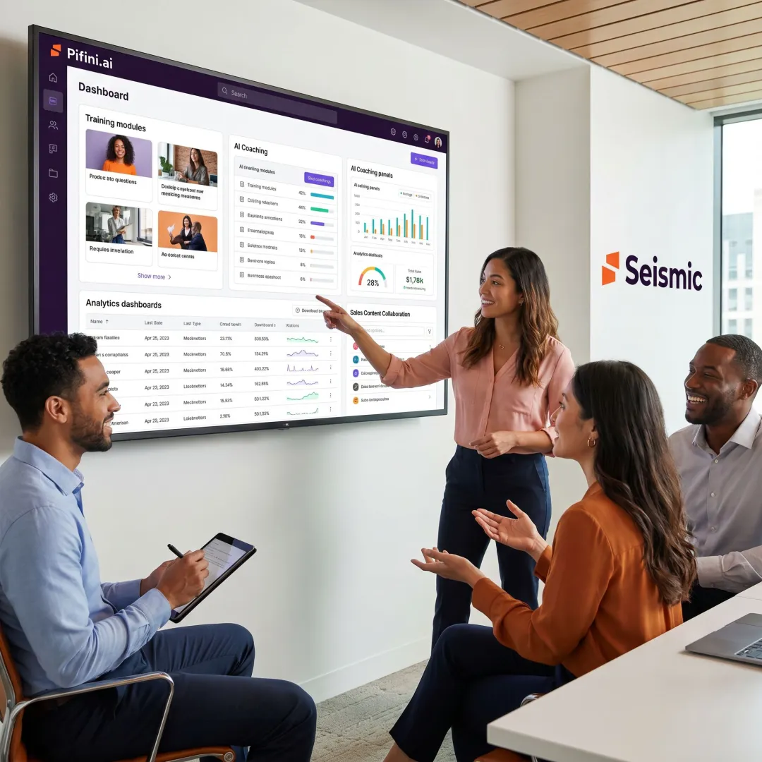 Revenue team using unified sales enablement platform