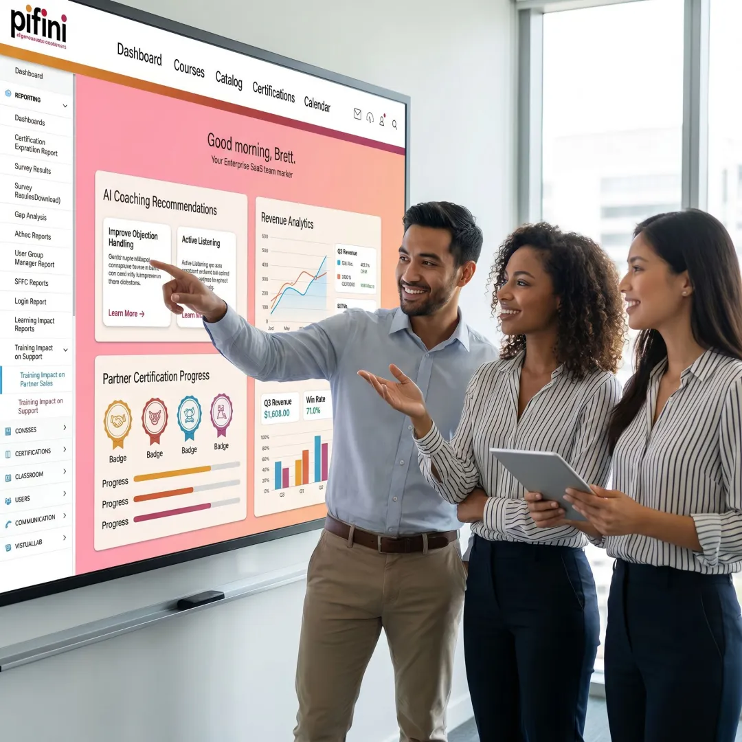 SaaS partner enablement workflow with training and analytics