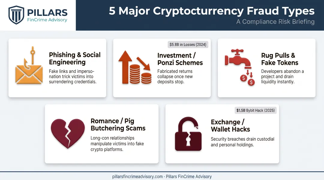 5 common types of cryptocurrency fraud comparison with loss statistics