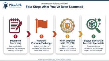 4-step action plan process after falling victim to crypto scam