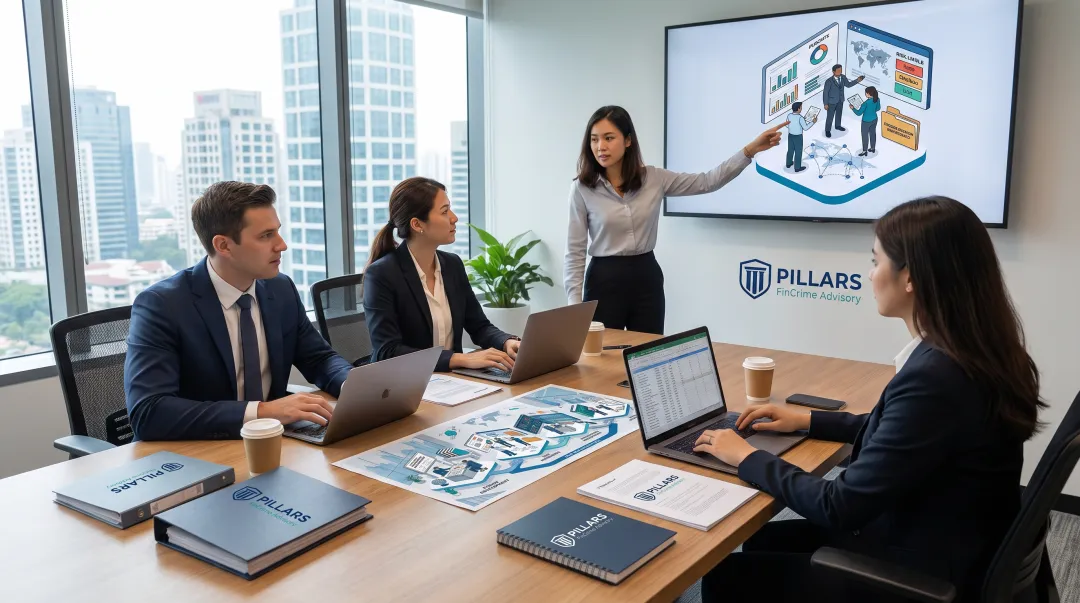 Compliance advisory consultants reviewing fintech KYC program documentation