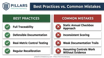 AML risk assessment best practices versus common mistakes comparison chart