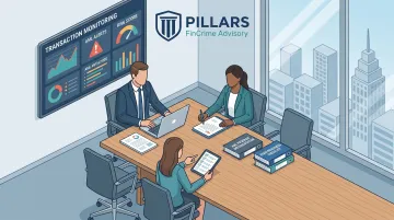 Pillars FinCrime Advisory team reviewing AML compliance program strategy