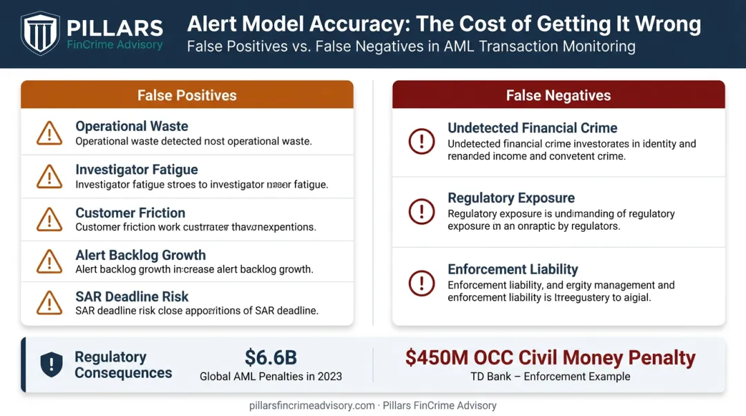 AML false positives versus false negatives consequences and regulatory penalty comparison