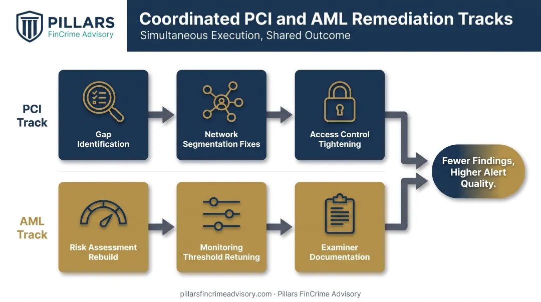Parallel PCI and AML remediation workflow for growing payments companies