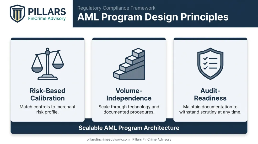 Three design principles for building a scalable payment processor AML compliance program