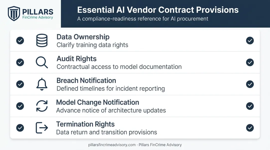 AI vendor contract five essential provisions checklist for credit union risk management