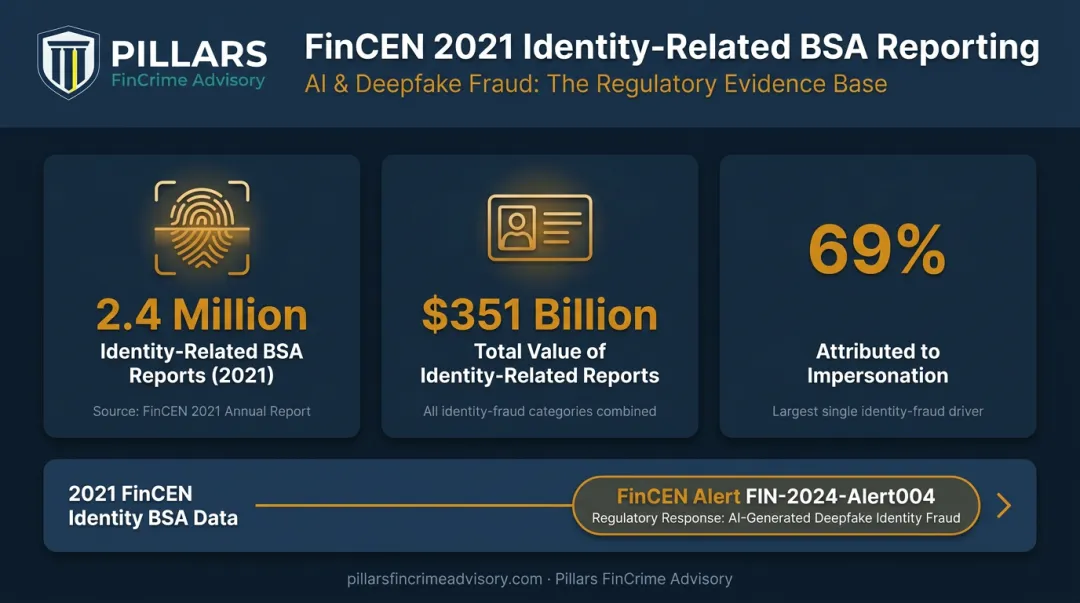 FinCEN identity fraud BSA report statistics deepfake threat scale data visualization