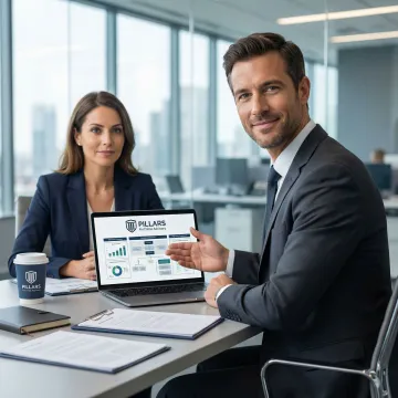 Financial compliance advisor working with client on sanctions screening protocols