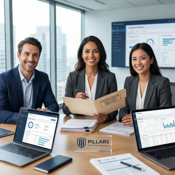 Financial crime compliance team collaborating on suspicious activity investigation