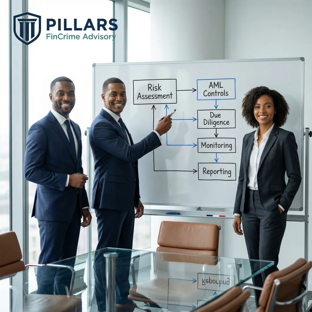 Compliance team walkthrough of a structured financial crime program process