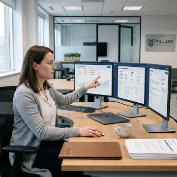 Analyst reviewing real-time payment fraud data