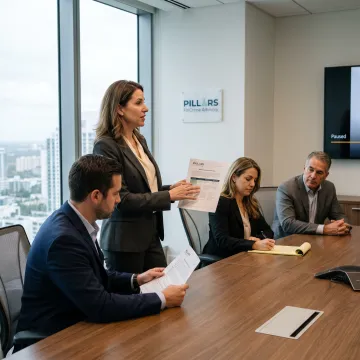 Advisor meeting with fintech compliance leaders