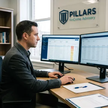 Analyst reviewing ACH fraud alerts