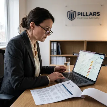 Financial crime advisor reviewing payment fraud data