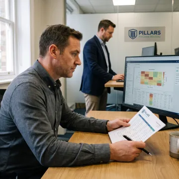 Compliance professional reviewing secure payment controls