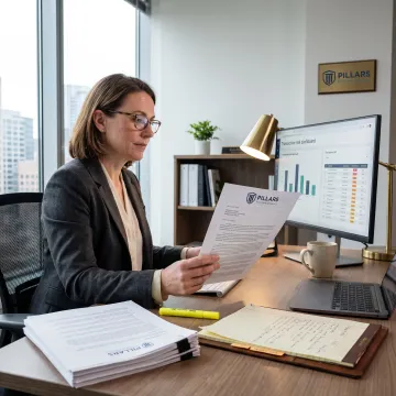 Digital asset compliance advisor reviewing risk controls