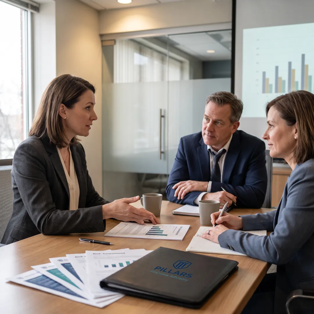 Credit union leaders discussing compliance strategy
