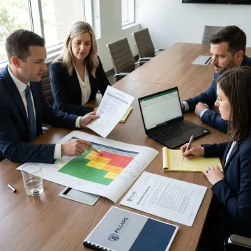 Credit union leaders reviewing AML risk assessment findings
