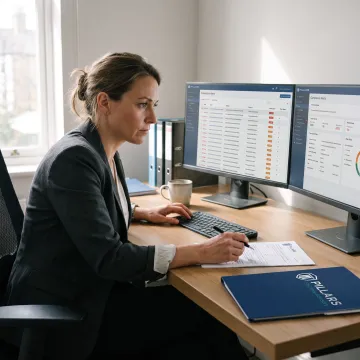Compliance analyst reviewing transaction monitoring alerts