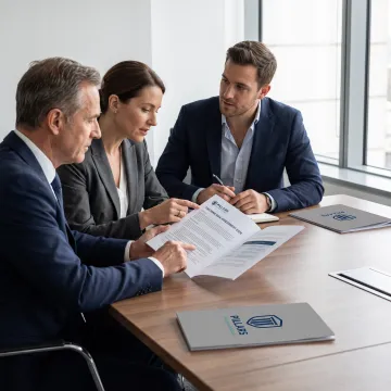 Advisor discussing compliance strategy with bank leaders