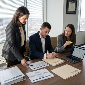 Team reviewing AML compliance workflow