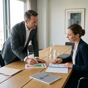 AML advisor and financial services leader reviewing compliance strategy