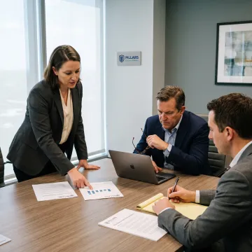 Team reviewing an AML compliance program