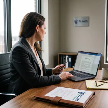 Compliance professional reviewing a confidential AML report