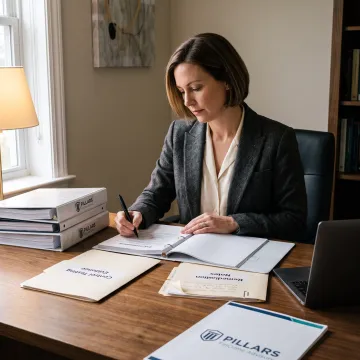 AML auditor reviewing compliance records