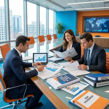 Financial compliance team collaborating on AML program strategy