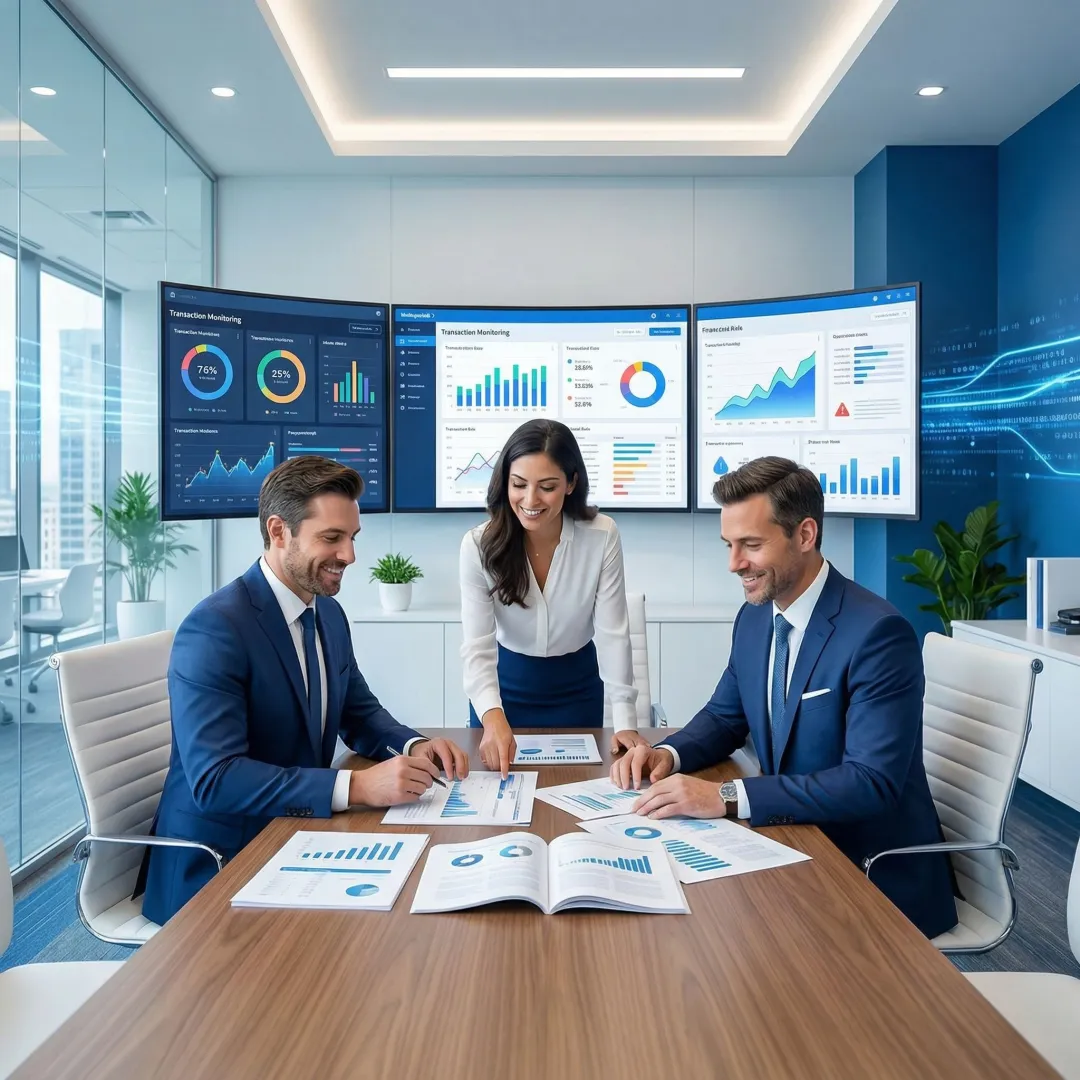 Financial compliance professionals reviewing FinCEN regulatory documentation