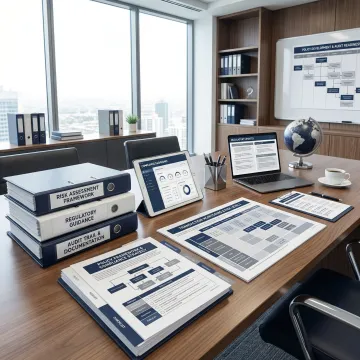 Financial compliance framework architecture and program development visualization