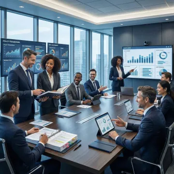 Hedge fund compliance team reviewing cybersecurity policy framework documents