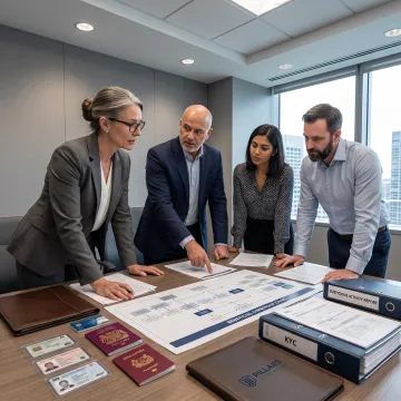 Advisor reviewing foreign beneficial ownership compliance records
