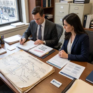 Attorney and advisor reviewing ownership records