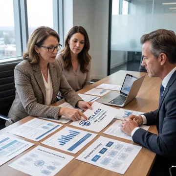 Compliance advisor discussing AML governance with executives