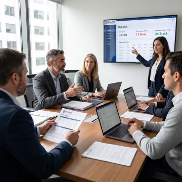 Fintech leaders reviewing compliance strategy