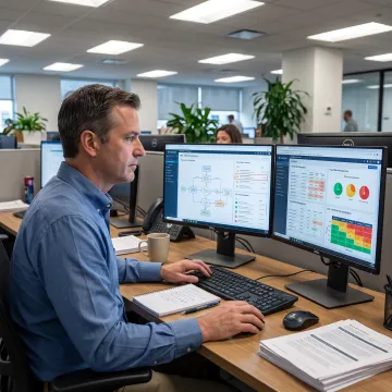 Payment analyst reviewing fraud alerts on a dashboard